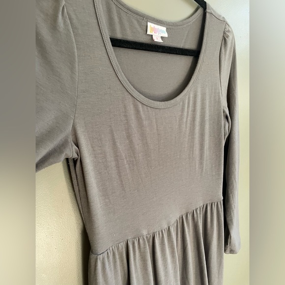 Lularoe Ryane dress grey long sleeve maxi size small - Picture 2 of 6